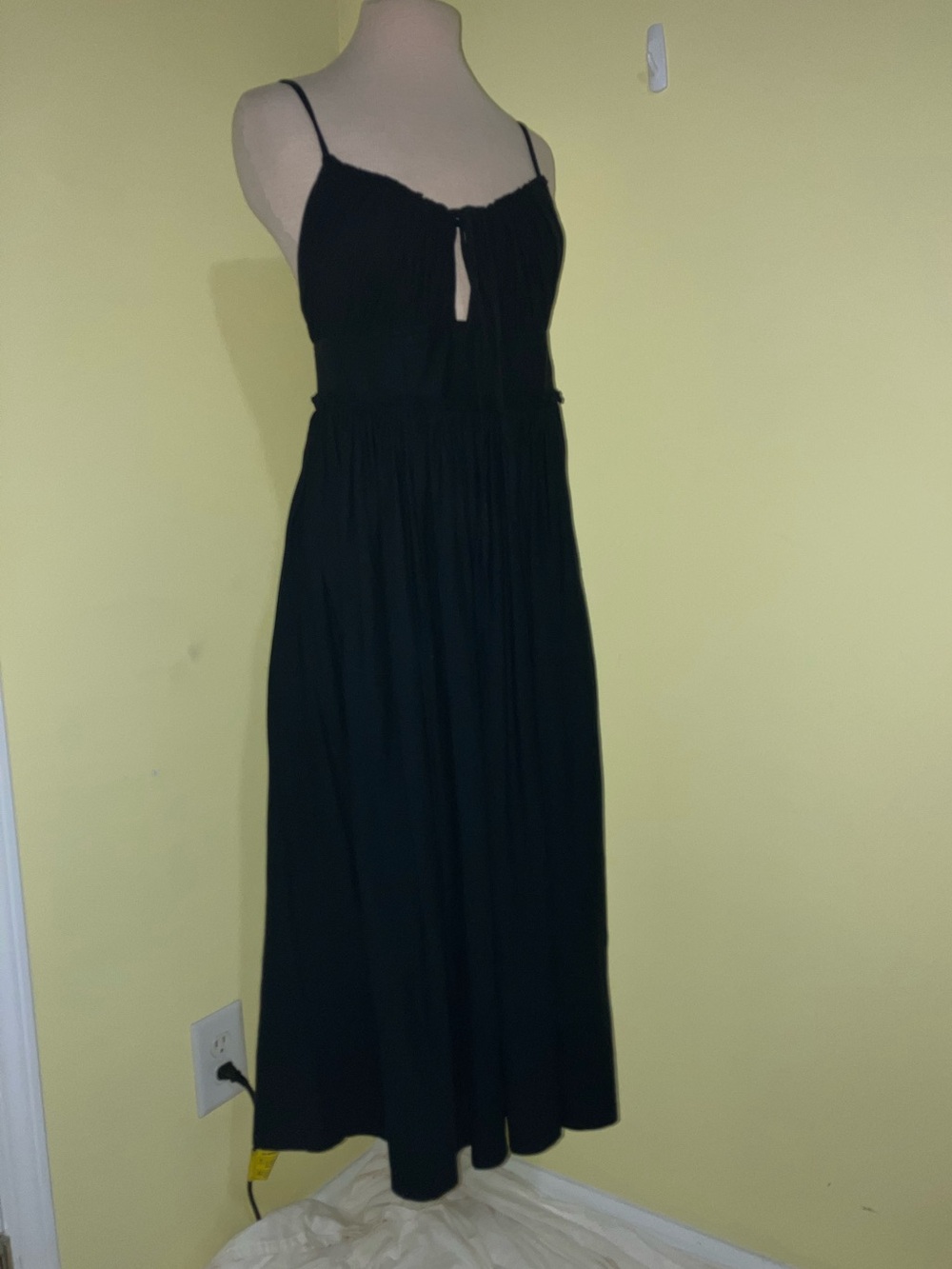 ULLA JOHNSON Freya black Cotton jersey Midi Dress Sz 4 Small Summer Luxury NWOT - Picture 5 of 9